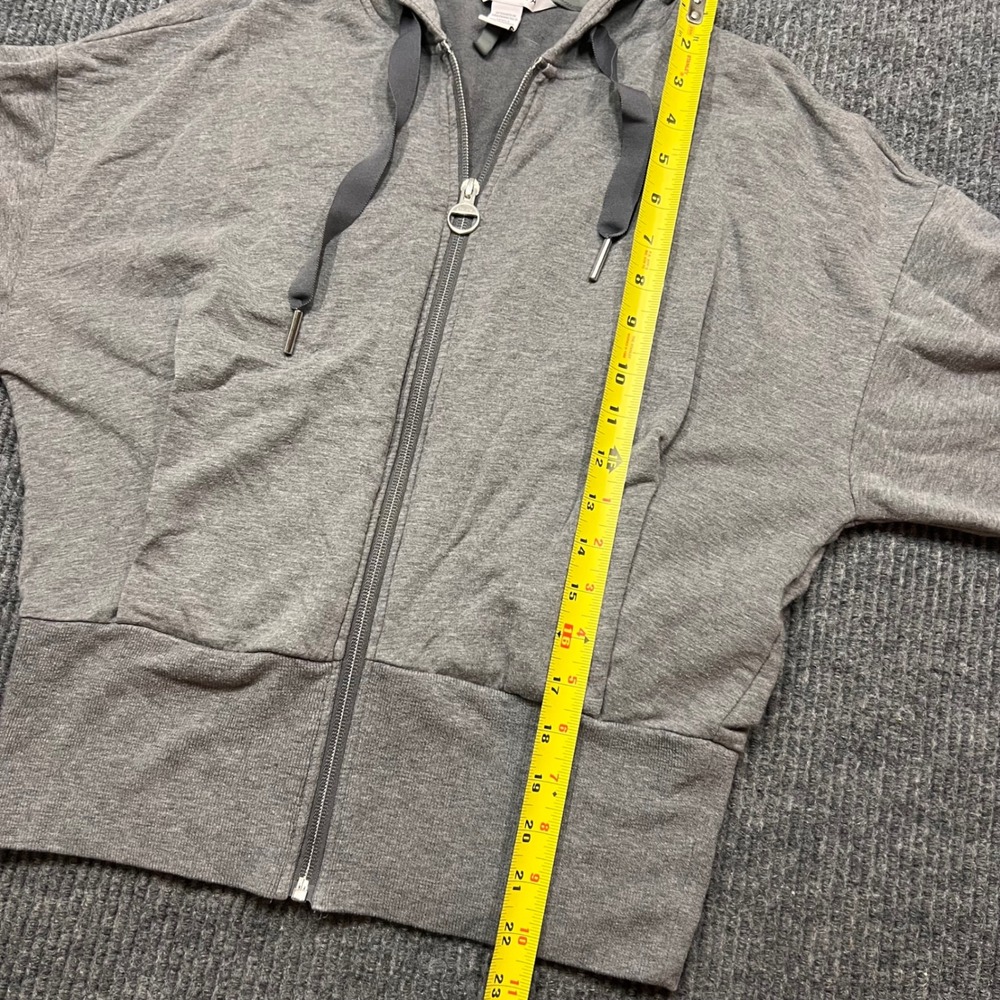 Athleta Balance Luxe Full Zip Hoodie Grey Heathered Sweatshirt XS crop pleated - Picture 3 of 8